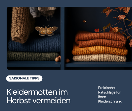 Kleidermotten beim Kleiderwechsel im Herbst vorbeugen – Wollpullover im Kleiderschrank mit Kleidermotte