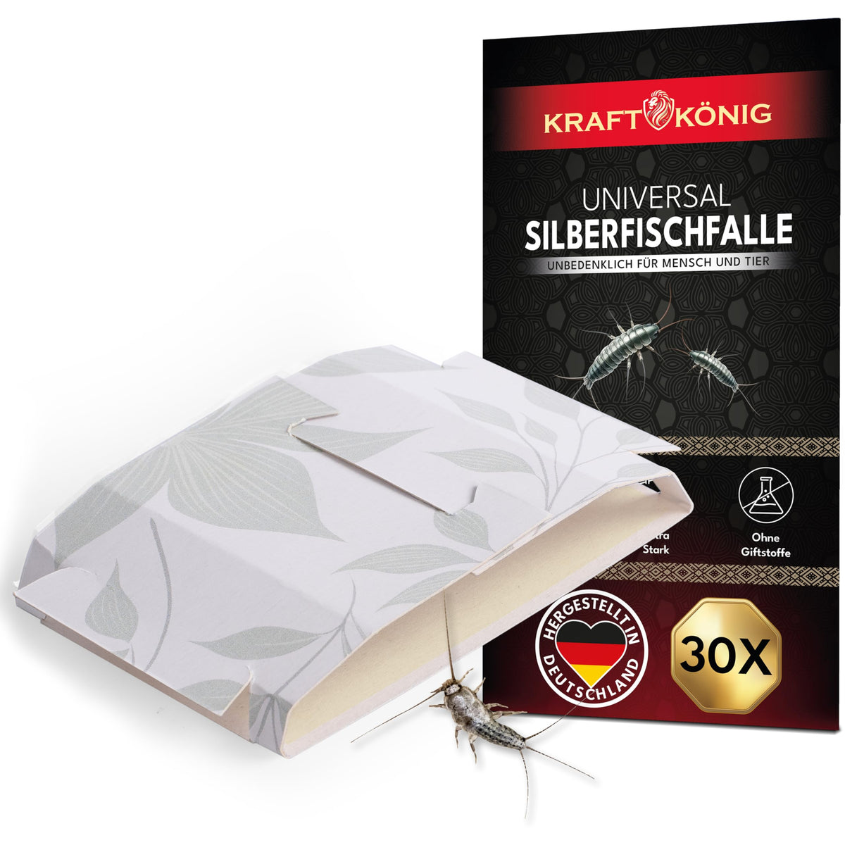 KRAFTKÖNIG Silberfischfalle 30 Stück Maxi Pack