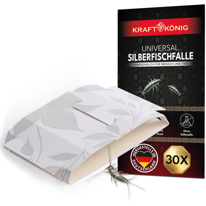 KRAFTKÖNIG Silberfischfalle 30 Stück Maxi Pack