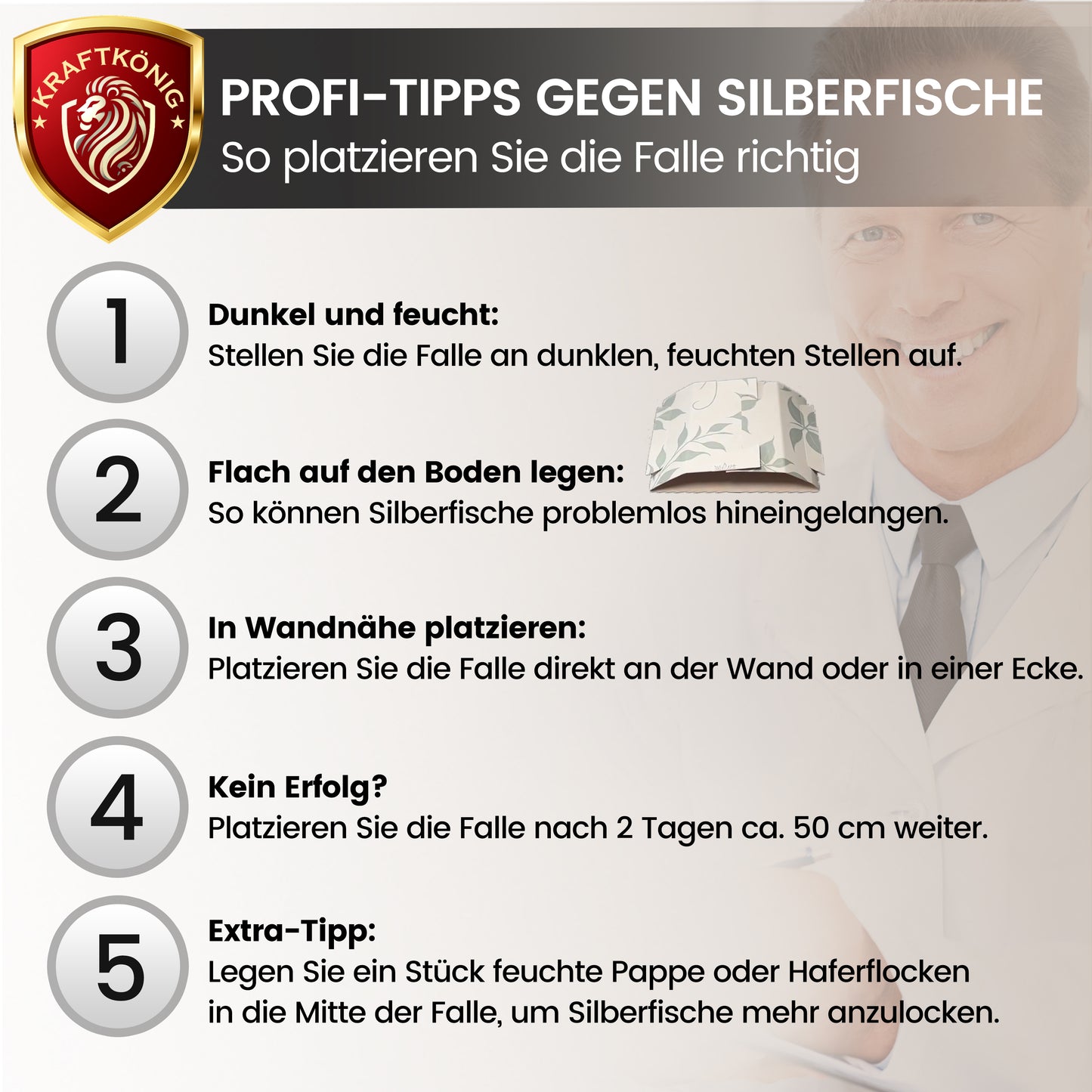 Silberfisch SET – Falle+Spray
