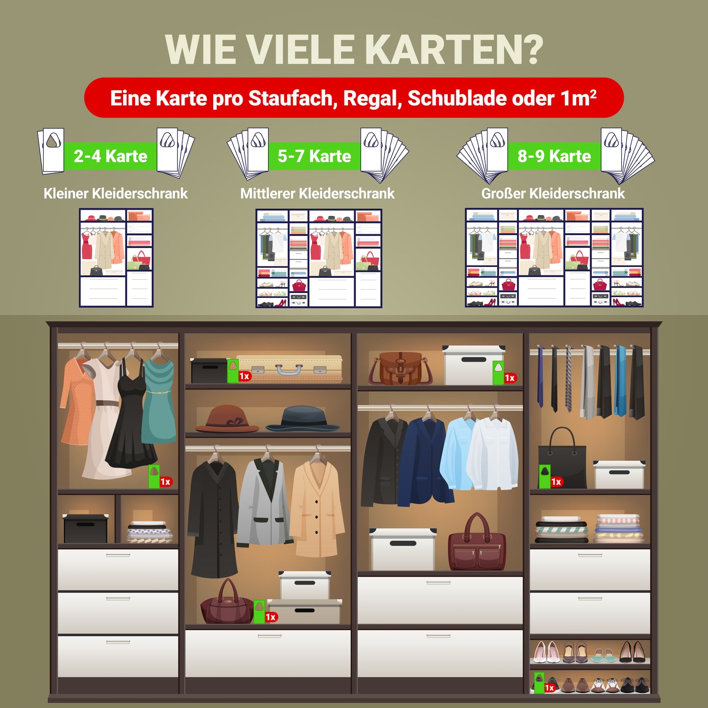 Schlupfwespen gegen Kleidermotten 1 - 25 Karten x 5 Lieferungen