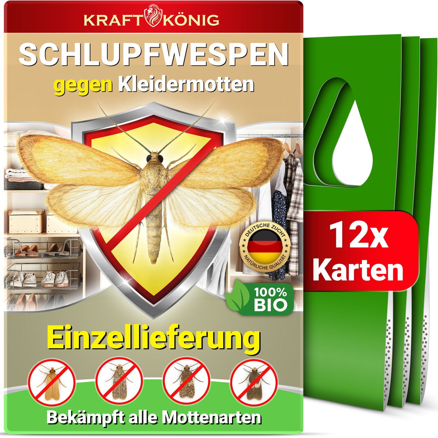 Schlupfwespen gegen Kleidermotten 1 - 25 Karten x 1 Lieferung