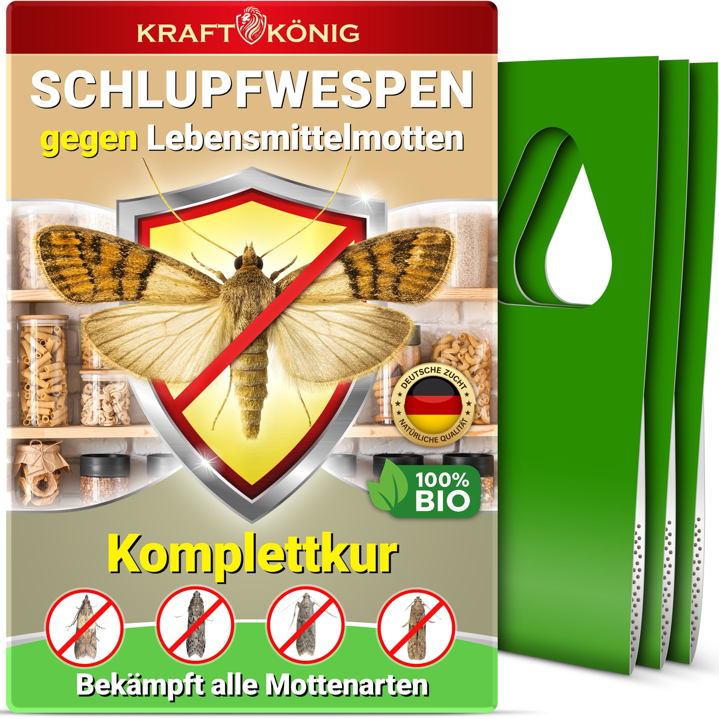 Schlupfwespen gegen Lebensmittelmotten 1 - 25 Karten x 3 Lieferungen
